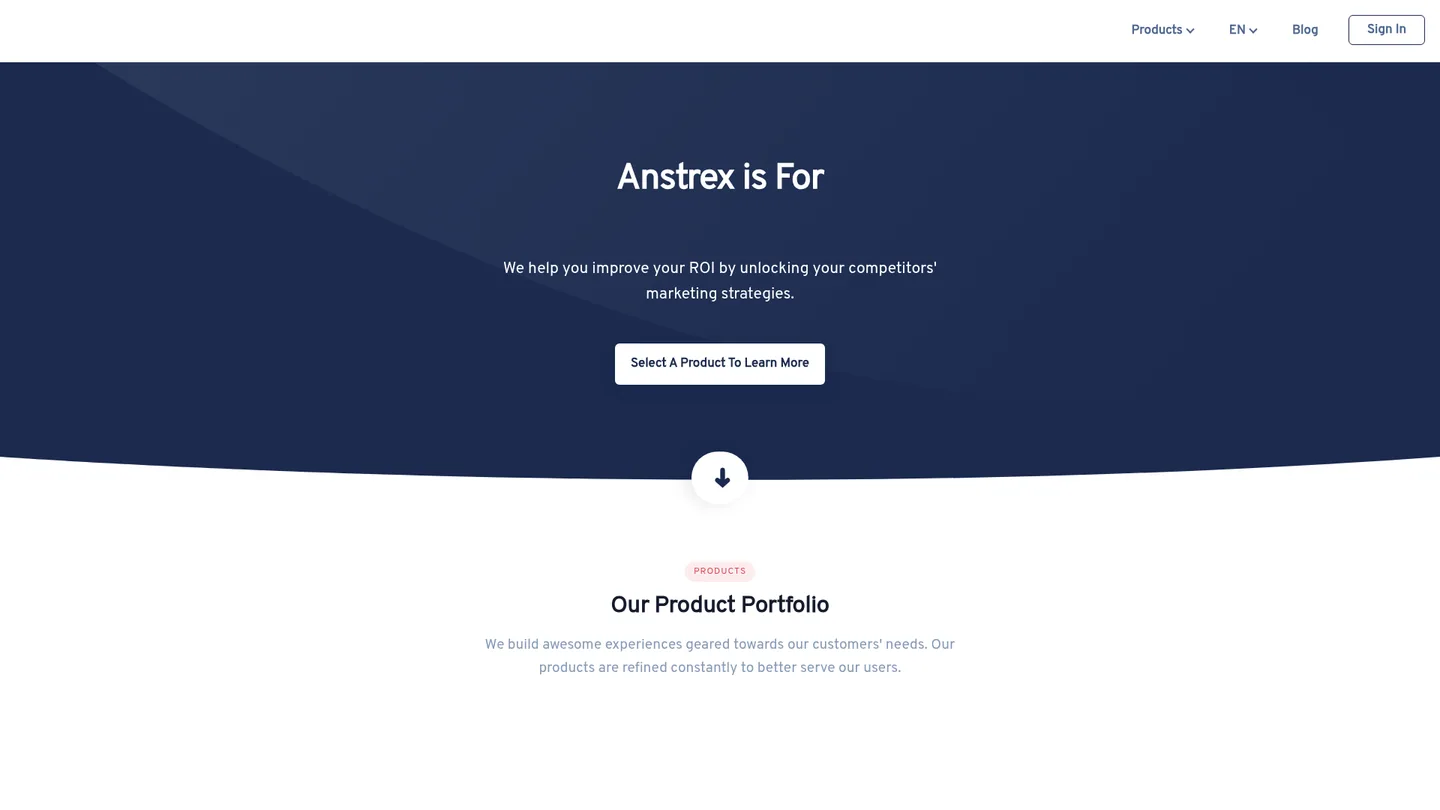 Anstrex public homepage captured 29 September 2026