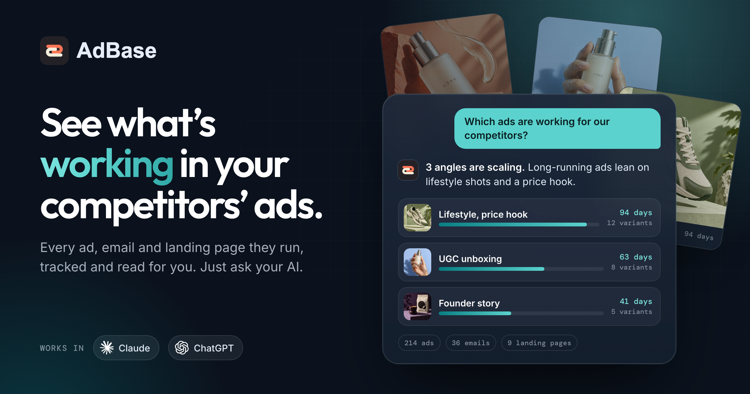AdBase | The ad intelligence tool for you and your AI agent